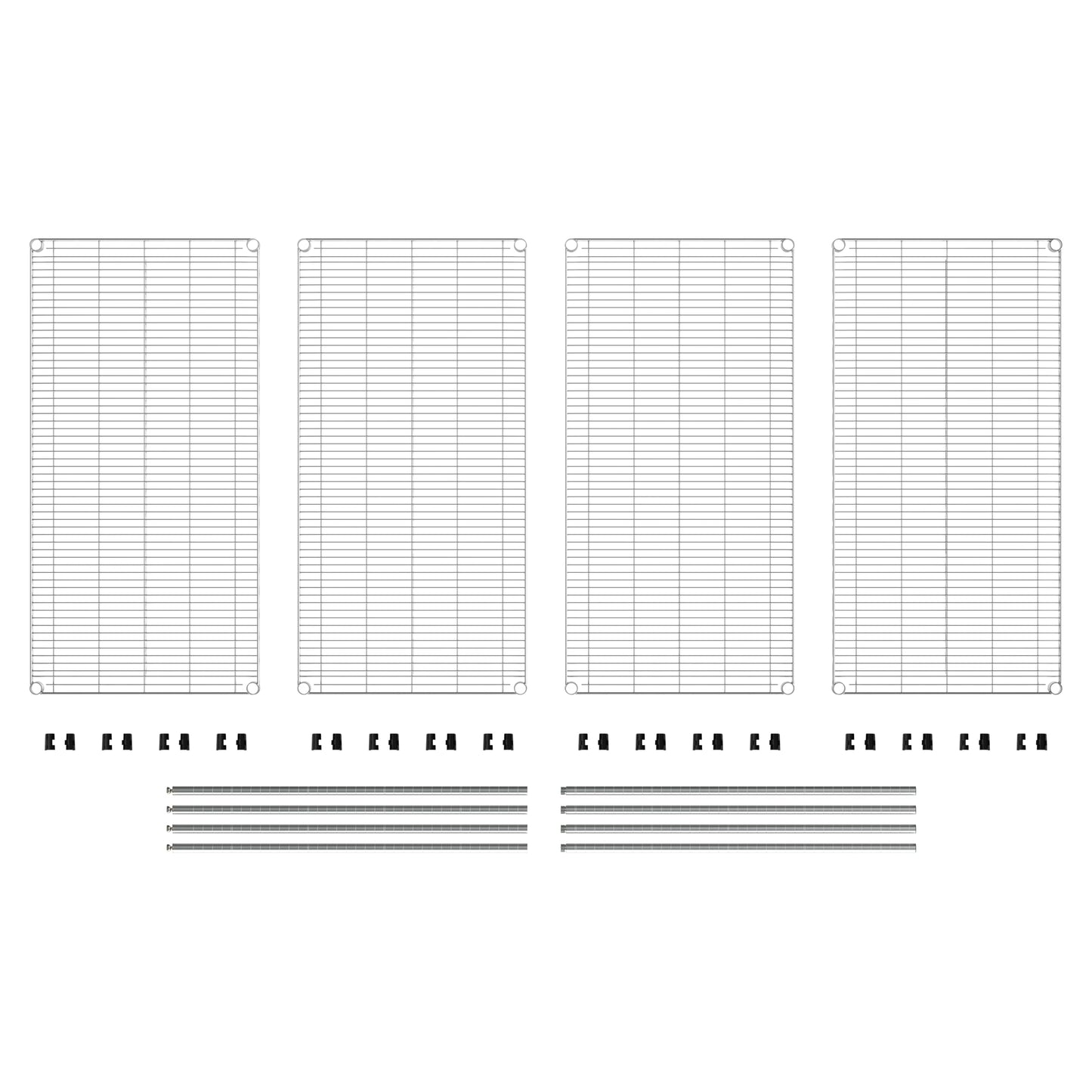 Metro EZ2448NC-4 Super Erecta Industrial Wire Shelving 4-Shelf Convenience Pak, Chrome, 24" x 48" x 74.5"
