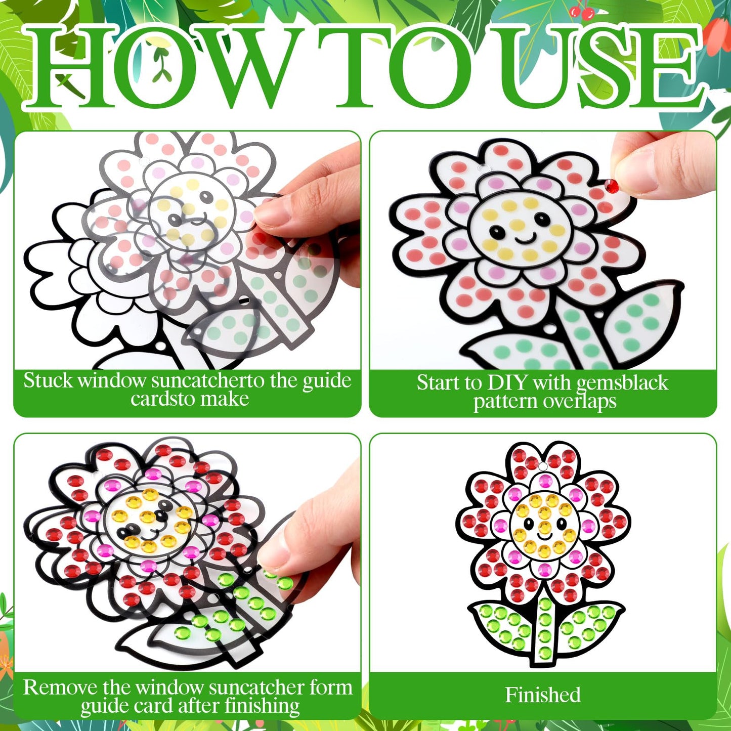 WinnerWhy 36 Sets Spring Diamond Painting Kits DIY Hanging Diamond Art Spring Crafts Butterfly Flower Gem Ornaments for Home Party Decor Sunday School Classroom Activities