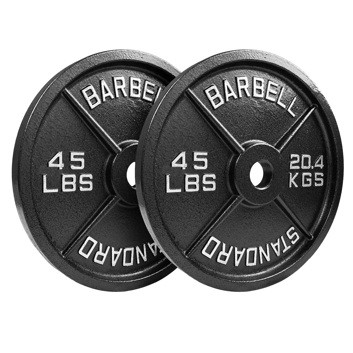 Steel Olympic Plates 175LB Set - 2 inch Olympic Hammertone Coated 2x 2.5lb, 5lb, 10lb, 25lb, & 45lb for Weight Lifting Training