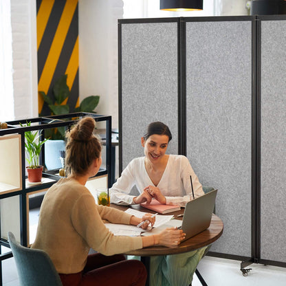 Strongbird Room Partition,Office Divider,Portable Commercial Screen Dividers,Privacy Partition Separator,Classroom School Dividers,12'7"L* 6'7"H,6 Panel,Light Grey