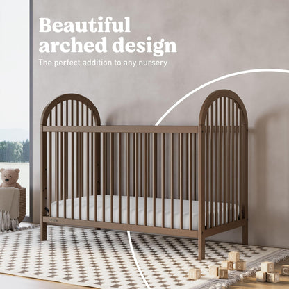 Graco Olivia 3-in-1 Convertible Crib – GREENGUARD Gold Certified, 100% Solid Wood, Fits Standard Baby Crib Mattress, Converts to Toddler Bed and Daybed, 4 Adjustable Mattress Heights (Hazelnut)
