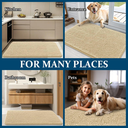 OLANLY Dog Door Mat - Absorbent Non-Slip Chenille Mat for Muddy Paws | 44x32, Quick Dry, Indoor Entryway Carpet