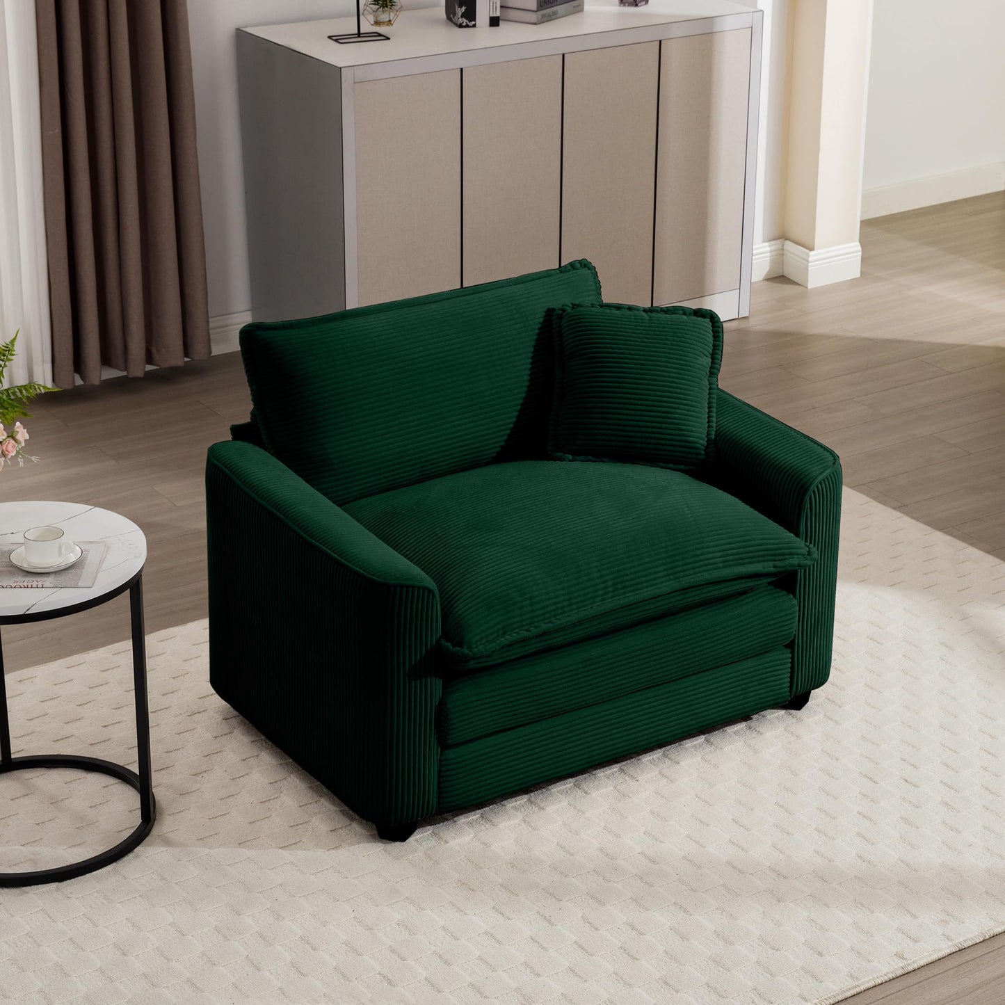 Eafurn 45.25" Oversized Accent Chair, Comfy Chenille Cloud Sofa Chair with Double Layers Seat Cushions, Modern Extra Wide Armchair Reading Chairs for Bedroom, Living Room