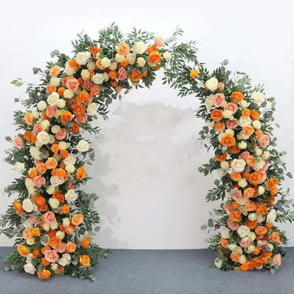 Black Iron Crescent Moon Wedding Arch Stand Set for Weddings and Events Easy Assembly 2 Pieces (Gold)