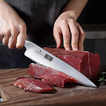 HOSHANHO 8-Piece Kitchen Knife Set, Japanese High Carbon Super Steel Knife Sets with Block, Professional Ultra Sharp Chef Knife Set with Scissors