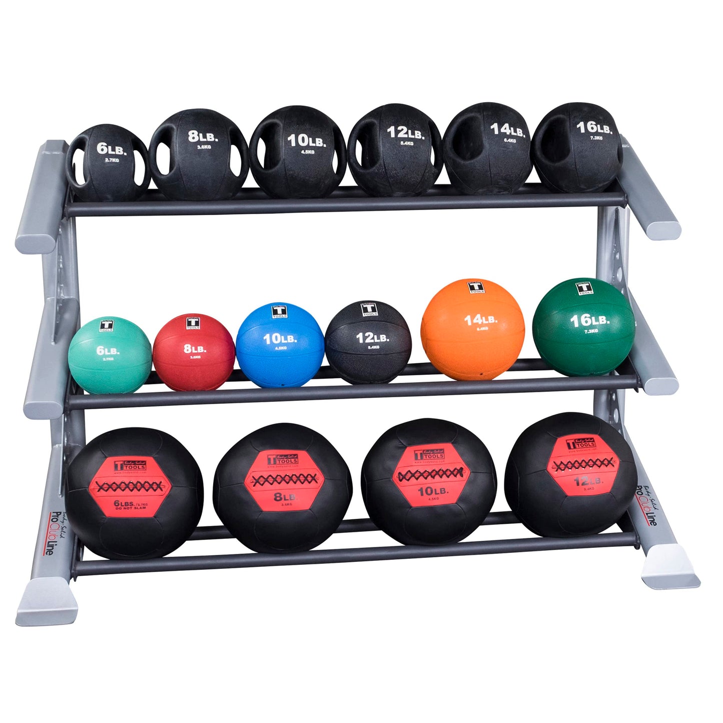 Body-Solid (SDKR1000MB) Pro ClubLine Storage Rack for Dumbbells, Kettlebells and Medicine Balls, Commercial and Home Gym Weight Rack
