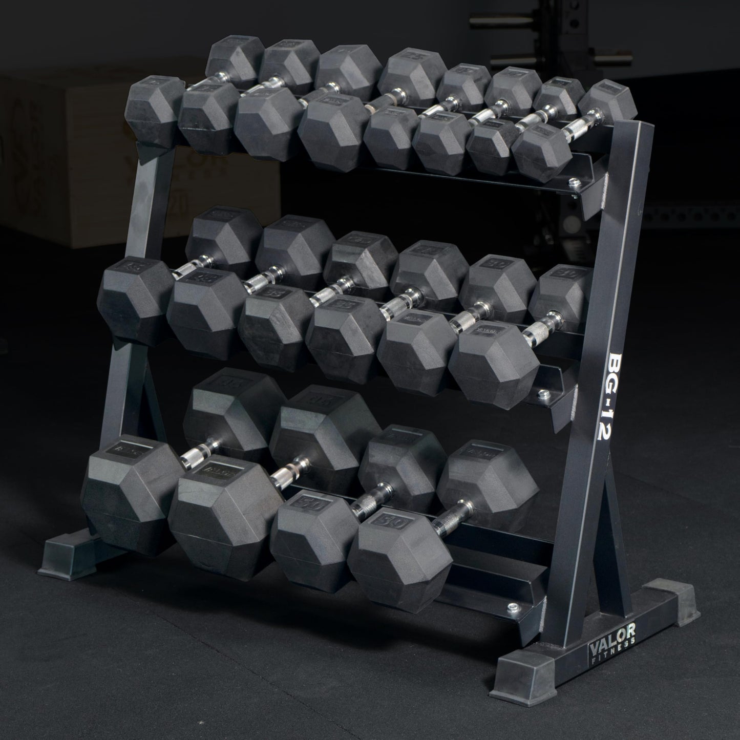 Valor Fitness 3-Tier Dumbbell Rack - Adjustable Weight Organizer Rack for Home Gym Dumbbell Storage Sports Equipment Organizer