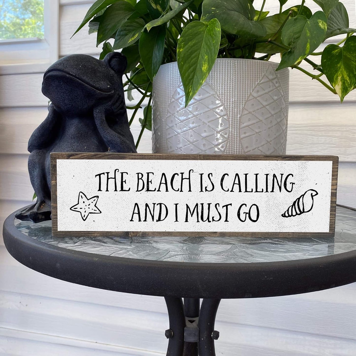 Beach Wood Signs, Medium - Wood And Metal, The Beach Is Calling And I Must Go