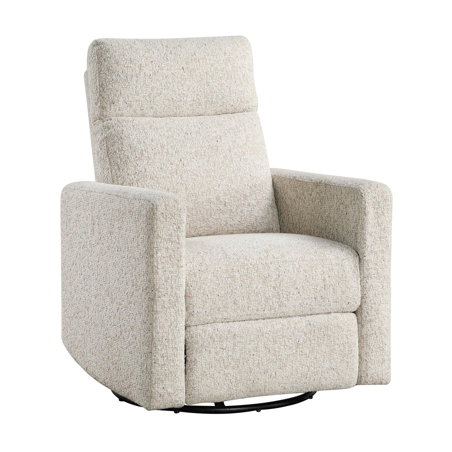 Lexicon Swivel Glider Recliner Chair, Nursery Glider, Chenille Fabric Recliner, Manual Recliner Sofa Chair for Living Room/Office/Apartment, Quartz