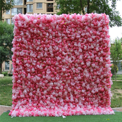 JIIPOREGJ Flower Wall Panel Floral Backdrop Silk Artificial Rose Wall Faux Flower Panel for Wedding,Party,Birthday,Room,Home Deco Pink-1M*1M Decoration,Pink-1M*1M,Pink,2m*2m