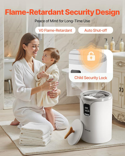 VEVOR Towel Warmers for Bathroom, Towel Warmer Bucket Auto Shut Off for Spa Fits up to 3 Oversized Towels, Blankets, Clothes, Bathrobes, PJ's and More