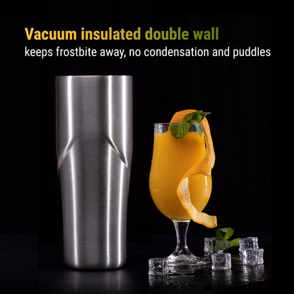 Lexenic 24oz Cocktail Shaker - Insulated Double Wall Keep Drink Chilled - No Stuck Twist Lid,Leakproof and Built-in Strainer - Perfect for Home Bar- Premium Stainless Steel Drink Shaker,Martini Shaker