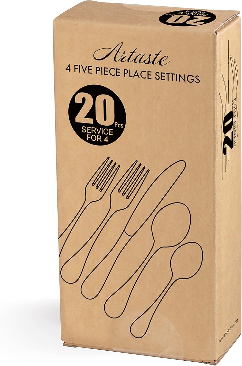 Artaste 56389 Rain 18/10 Stainless Steel Flatware Set, 20-Piece, Service for 4