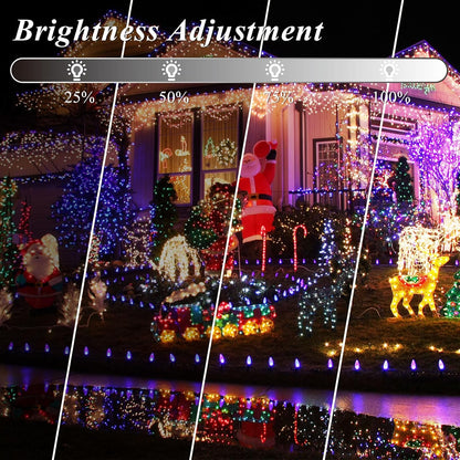 164FT 35 500 Christmas Lights Outdoor, Colors Changing LED Easter String Lights Green Wire Remote Timer, Waterproof