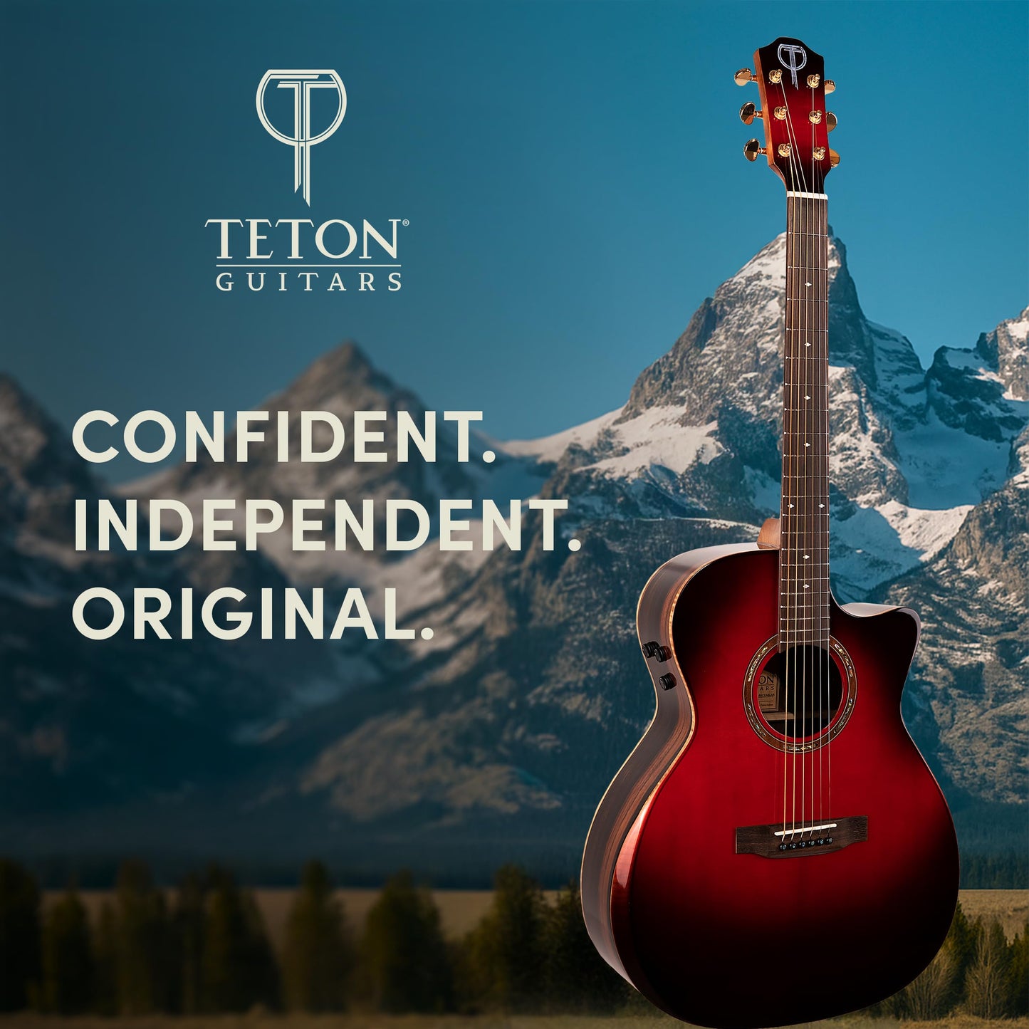 Teton Auditorium Acoustic Electric Guitar, Wooden, Solid Spruce Top, Mahogany Neck, Laurel Wood Fingerboard and Bridge, STA180CEAB-AR