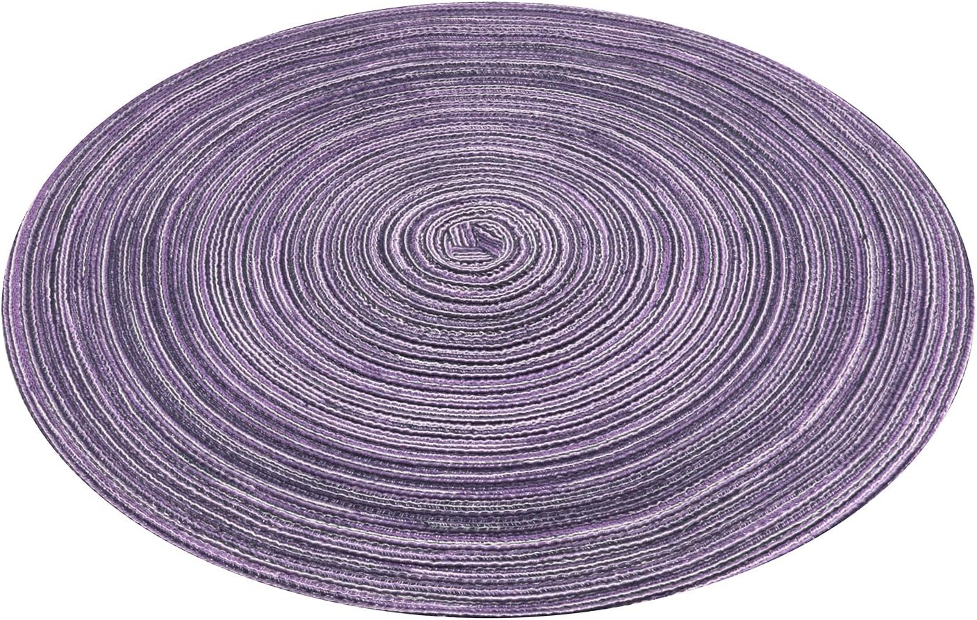 SHACOS Round Placemats Set of 4, Braided Cotton Place Mats, 15 inch for Kitchen Dining Table Holiday Party
