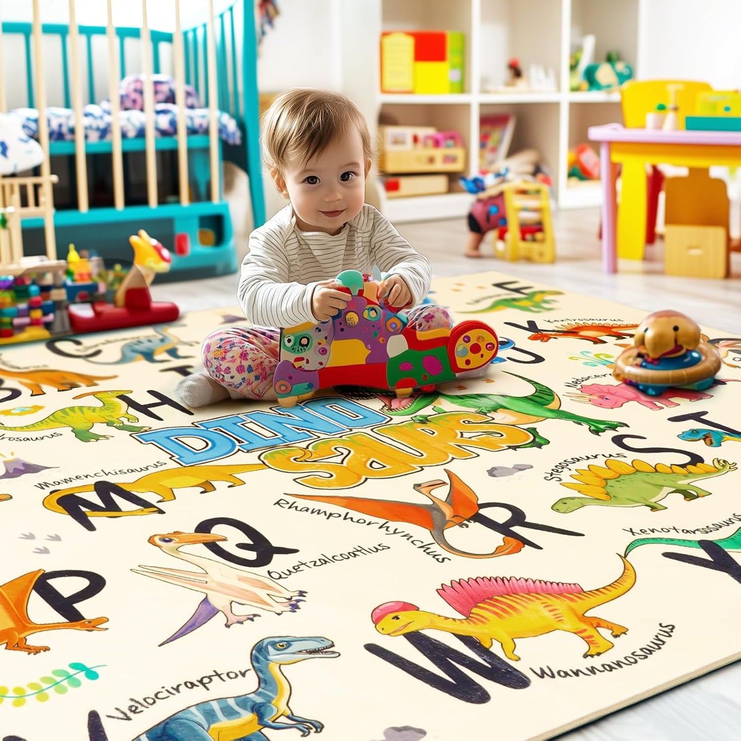 Bolacrom Kids Rugs for Playroom Educational Rug for Learn The ABC Alphabet, Soft Machine Washable Non-Slip Cute Carpet