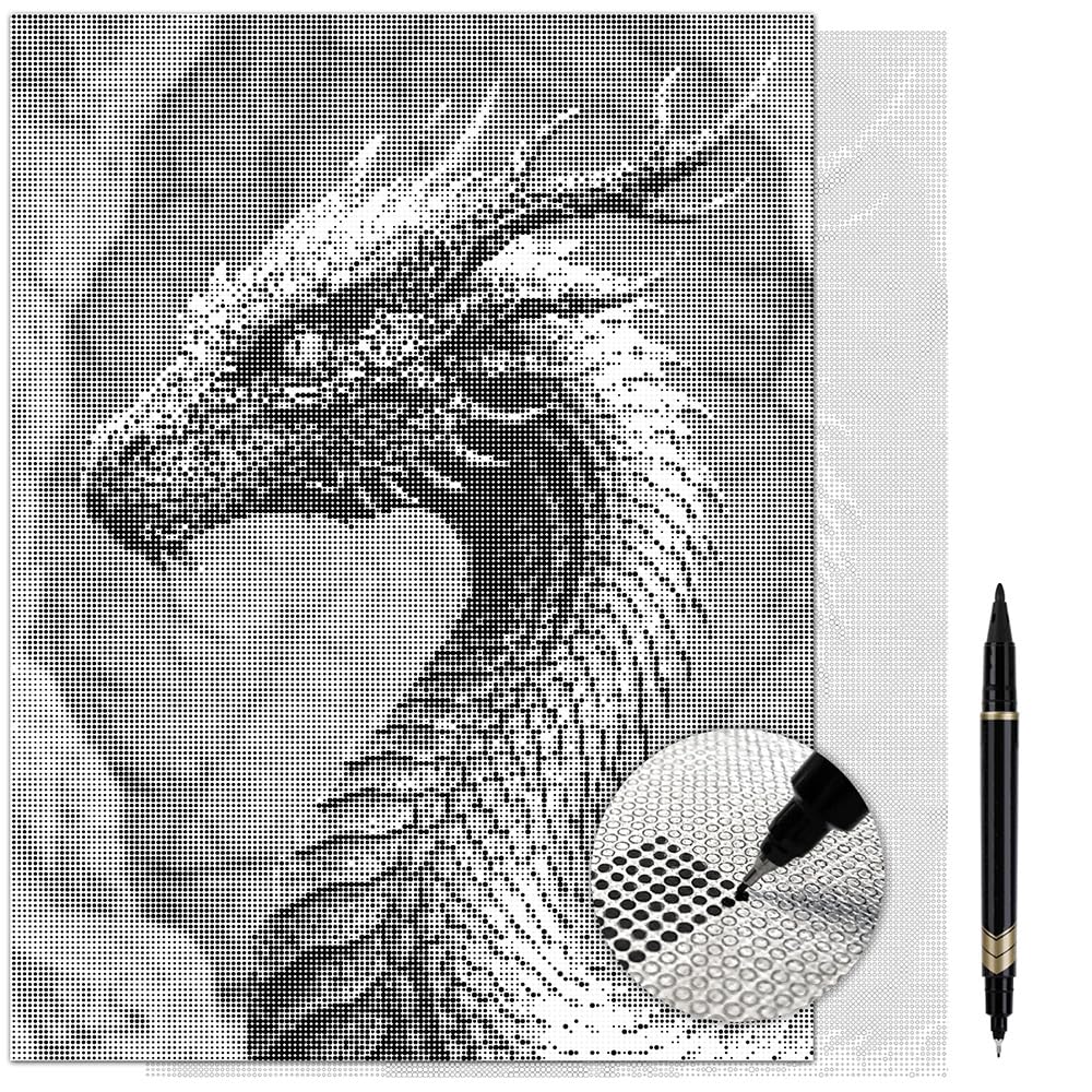 On The Dot Art - Painting Kit for Adults|Enchanted Dragon 13x17 Canvas w/Dual Tip Marker|Relaxing Activity Alternative to Diamond Painting|No Tiny Pcs No Mess Fantasy Mythical Creature Frameable Gift