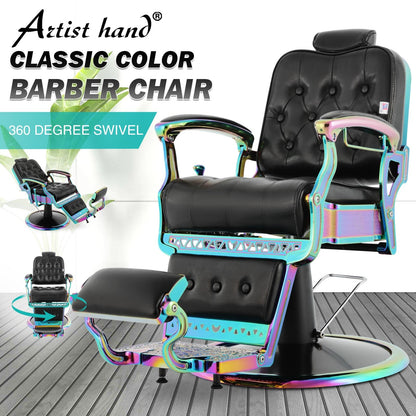Artist hand Barber Chair All Purpose Hydraulic Recline Salon Chair Beauty Spa Vintage Barber Chair Heavy Duty Chair (Laser Frame)