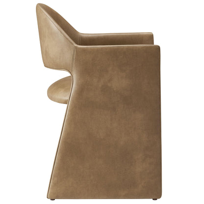 Modway Talia Vegan Leather Dining Armchair in Toast