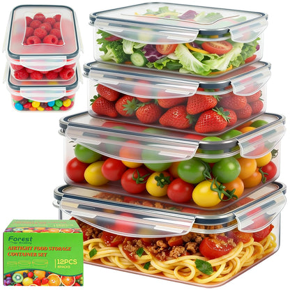 6 Pack Large Food Storage Containers with Lids (85oz/50oz/34oz) –BPA-Free Reusable Thicker Plastic Freezer Safe Storage Containers, Airtight & Leakproof Kitchen Meal Prep Containers for Food