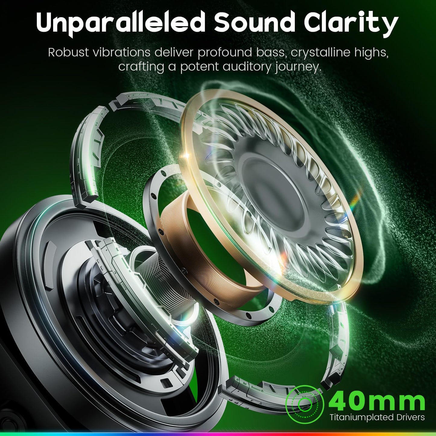 WESEARY Wireless Gaming Headset 2.4GHz & Bluetooth 5.4 Gaming Headphones with ENC Mic, Ultra-Low Latency, Stereo Sound, Soft Earmuffs, Wireless Headsets for PS5, PS4, Switch, PC, Mac