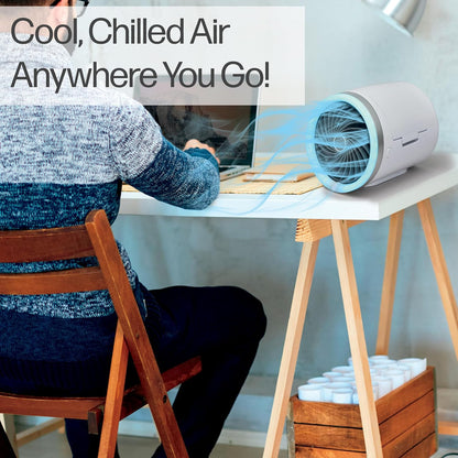 Arctic Air Ice Jet Personal Air Cooler | 3-Speed Room Cooler with Reusable Ice Packs & 7 LED Lights