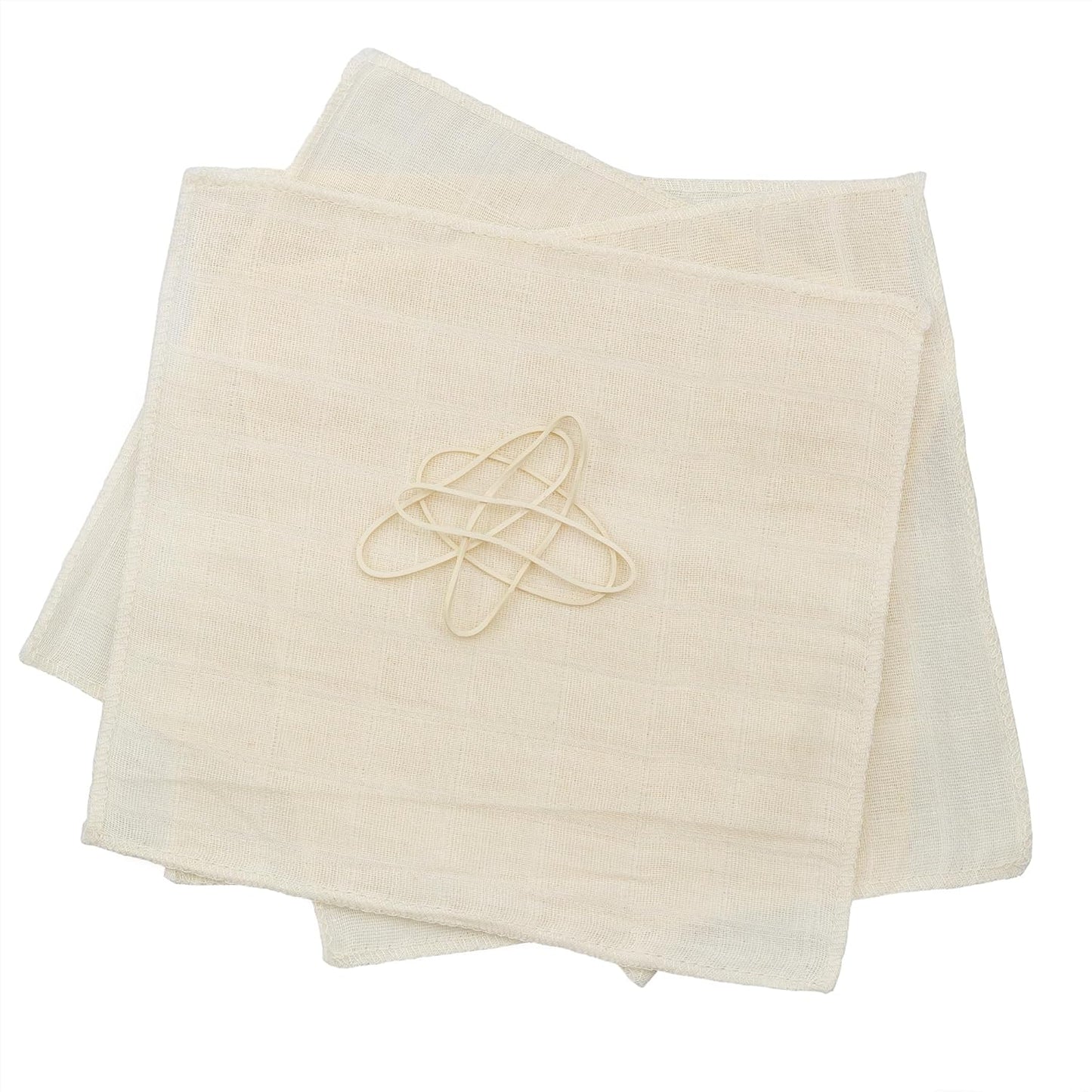 Cornucopia Brands Kombucha Jar Cloth Covers - 4-Pack Unbleached Muslin Cloth Covers with Rubber Bands