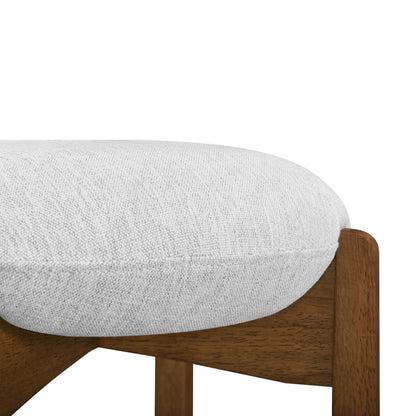 Christopher Knight Home Lilac Modern Counter Height Bar Stools Set of 2, Fabric Round Stool Chair for Kitchen Island, Wood Dining Room Chair, Upholstered Counter Stool with Footrest,Dark Walnut+Ivory