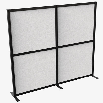 VIVO Modular Wall System, 2 PET Panels, Modern Professional Office Cubicle Dividers, Freestanding Privacy-Screen, 66 inches High, Light Gray, Black Frame, PP-MWS63B