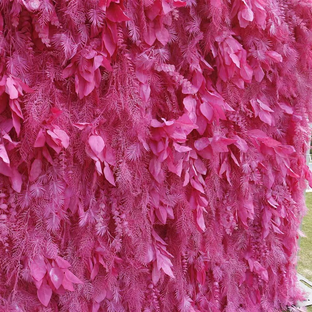 CVGfko Flower Wall Panels Backdrop Home Décor Pink Rime Artificial Floral for Wedding Party Bridal Shower Hanging 3D Fake Decoration for-3M*3M