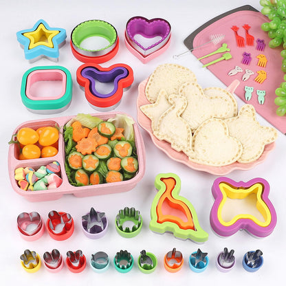 Sandwich Cutter and Sealer, 34 Pcs Sandwich Cutters for Kids Lunch, Uncrustable Sandwich Cutter for Kids Bento, Cookie Cutters for Bento Box