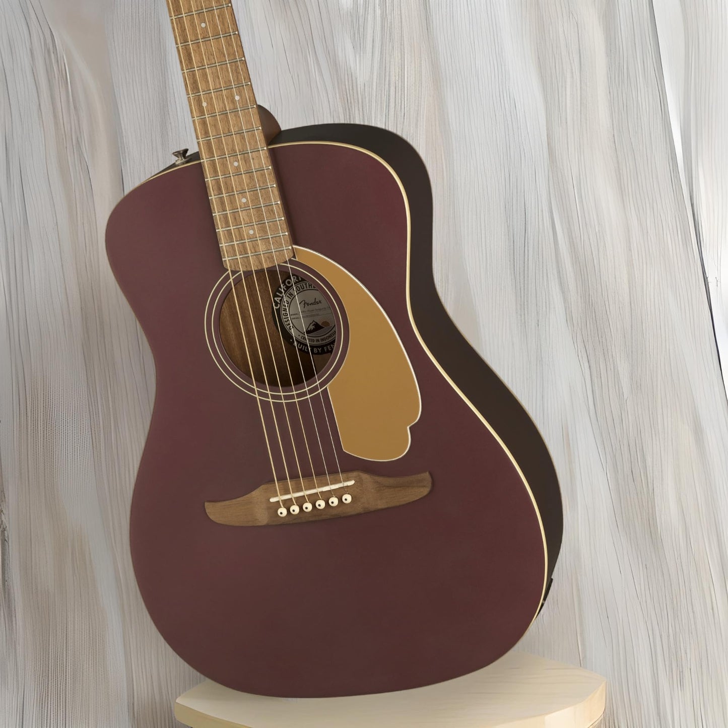 Fender Malibu Player Acoustic Electric Guitar, Burgundy Satin, Walnut Fingerboard