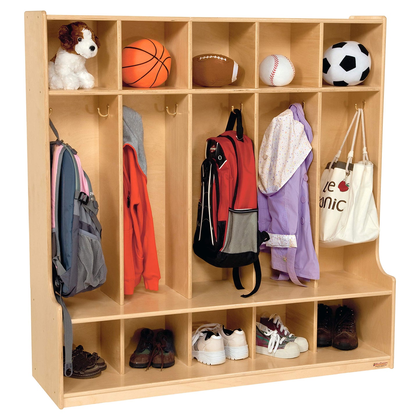 Wood Designs 5 Section Seat Locker