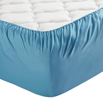 Comfort Spaces King Microfiber Fitted Sheet 14" Deep Pocket, Wrinkle Resistant, Teal Bedding