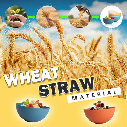 Perlapoc Unbreakable Large Cereal Bowls 40 OZ, Wheat Straw Bowls Set of 6, Alternative Plastic Bowls for Kitchen, Outdoors, Microwave & Dishwasher Safe Bowl Set for Salad, Cereal, Soup, Ramen, Multi