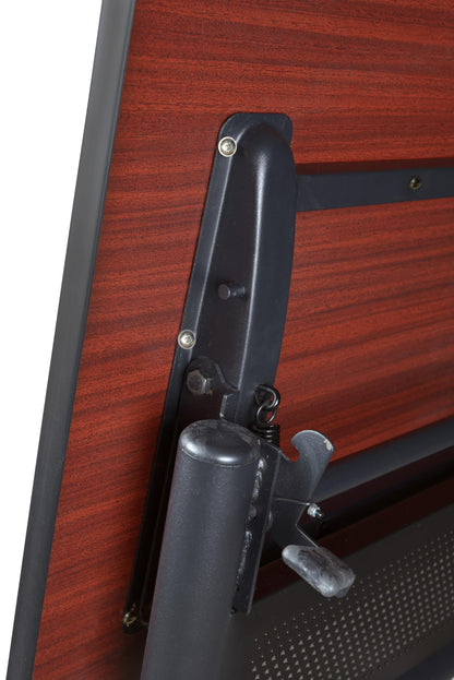 Regency Kobe 72 x 30 in. Flip-Top Training Nesting Table- Noble Oak, 2 M Stack Chairs- Black