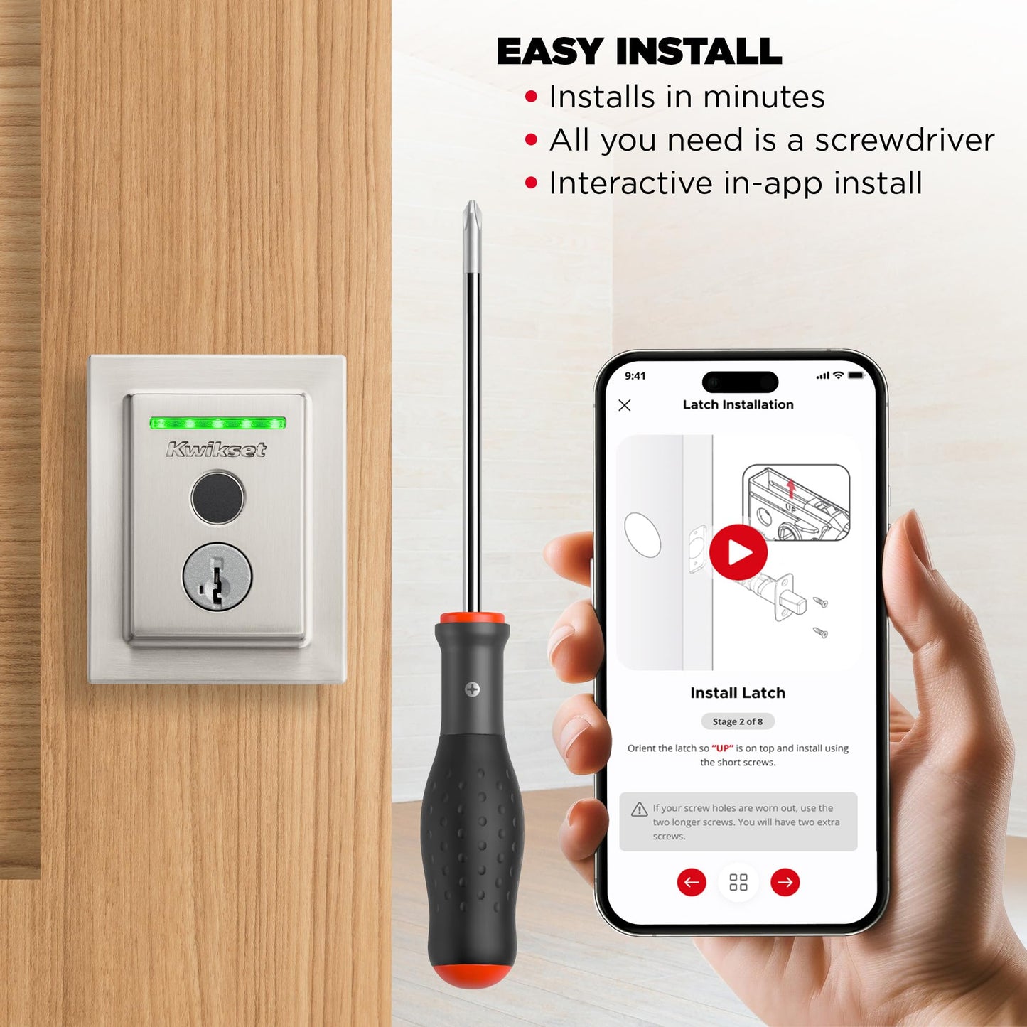 Kwikset Halo Touch Fingerprint Wi-Fi Smart Lock, Keyless Entry Door Low Profile Deadbolt, Geofence Auto-Unlock, Grade AAA Certified, No Hub Easy Install, Matte Black Lifetime Finish Warranty, Square