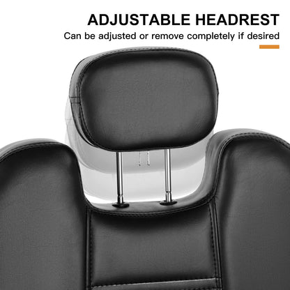 Artist hand Barbers Chairs, Heavy Duty Hydraulic Reclining Salon Chair Spa Furniture Reclining Extra Wider Seat Beauty Hair Salon Equipment(Black)
