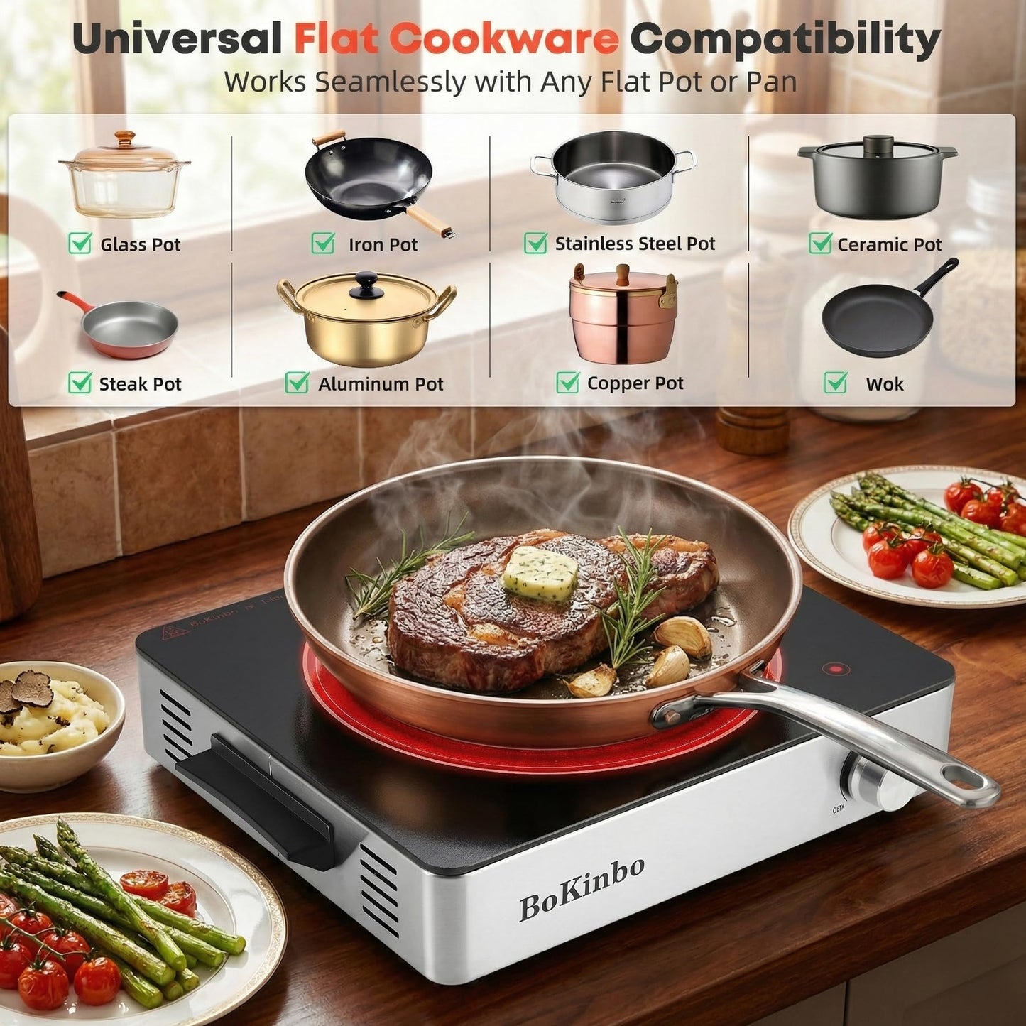 Single Infrared Burner, 1800w electric stove, compact size portable electric stove, burners for cooking, hot plates for cooking, portable cooktop, hot plates for countertop