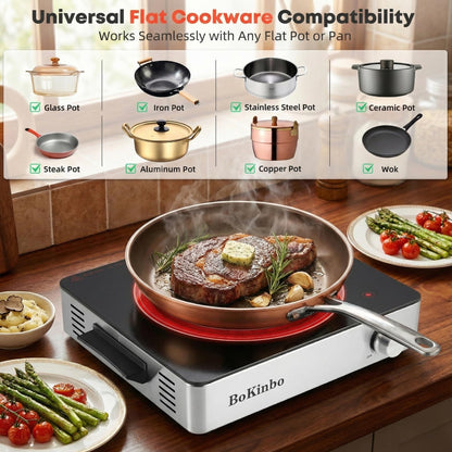 Single Infrared Burner, 1800w electric stove, compact size portable electric stove, burners for cooking, hot plates for cooking, portable cooktop, hot plates for countertop