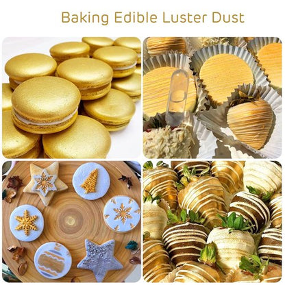 Cherrysea Gold Edible Luster Dust - Tasteless Food-Grade Baking Powder | 10 Grams for Cakes & Cupcakes