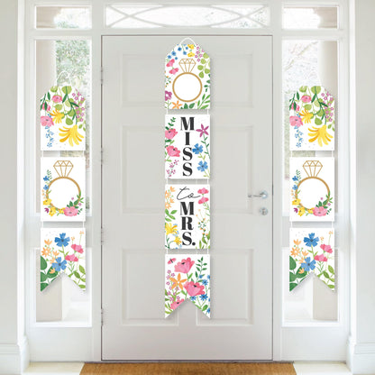 Big Dot of Happiness Wildflowers Bride - Hanging Vertical Paper Door Banners - Boho Floral Bridal Shower and Wedding Party Wall Decoration Kit - Indoor Door Decor