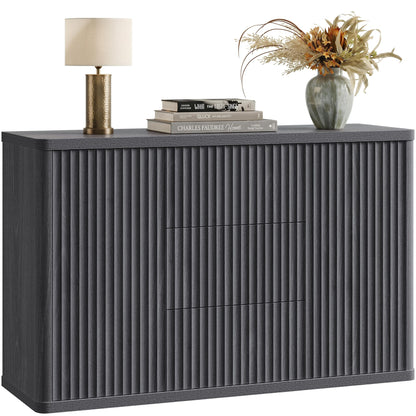 SICOTAS Buffet Cabinet with Storage 54.7" Large Modern Accent Storage Cabinet with Doors and Shelves Wooden Fluted Sideboard Credenza Buffet Table Coffee Bar for Living Room Kitchen Dining Room