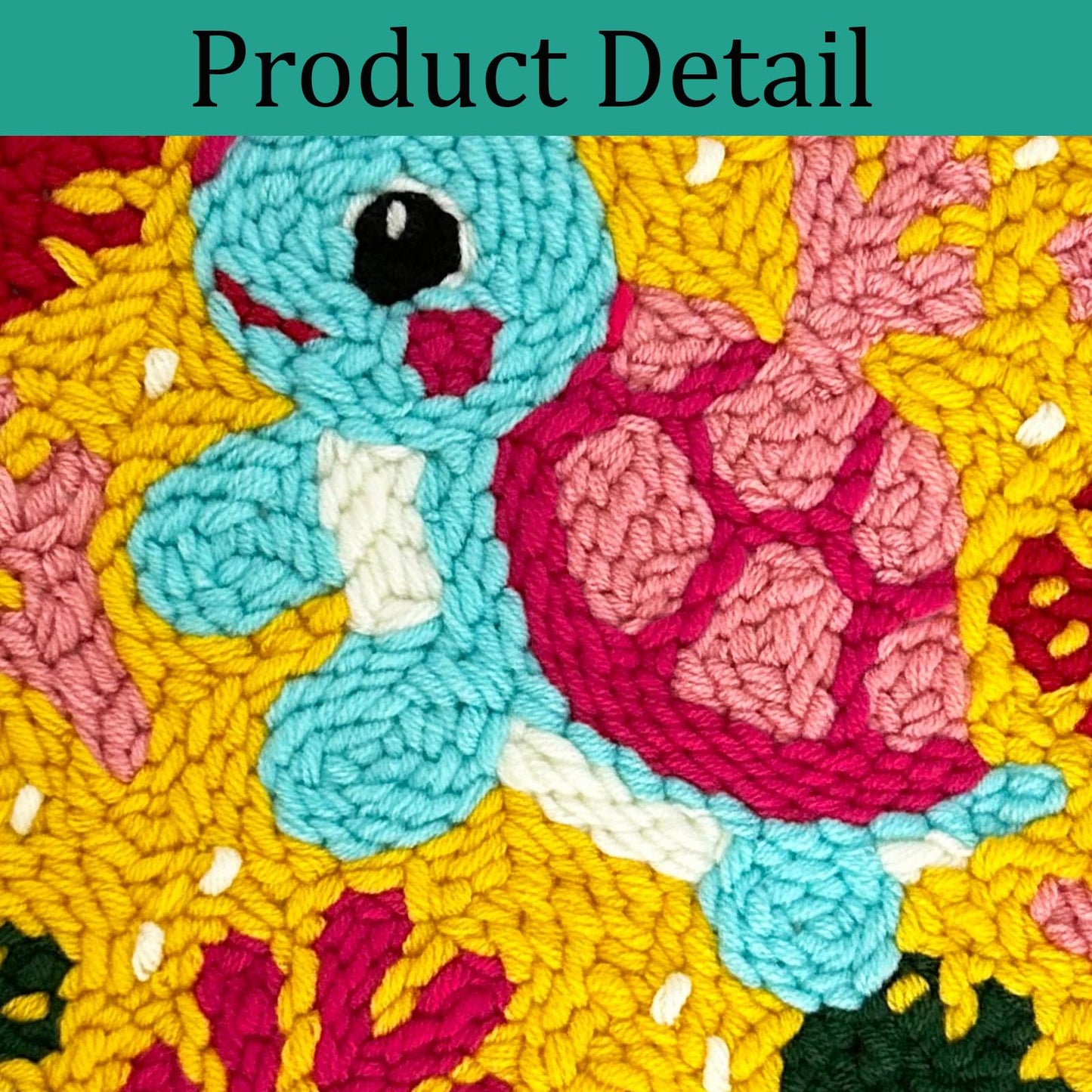 ZuoAnLF Punch Needle Kit with Hoop for Beginners, DIY Handmade Punch Needle Set with Yarn and Pattern Fabric, Relaxing Craft Activity for Adults and Teens, Home Décor & Gift Idea (Turtle)