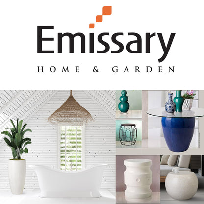 Emissary Home and Garden Quadrant 22.5 in. H Square Ceramic Vase in Gray with High-fire Treatment