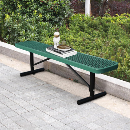 Sunnibety 6 Feet Heavy Duty Metal Park Bench for Outside, Outdoor Bench with Portable Frame, Commercial Benches for Shopping Mall, Store, Park, Patio, Deck, Green