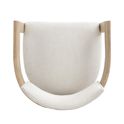 Christopher Knight Home Falcon Bar Stools Set of 2, Fabric Round Backrest Counter Height Barstool for Kitchen Island, Wooden Dining Room Chair, Bar Table Counter Stool with Footrest, Light Ash+Beige
