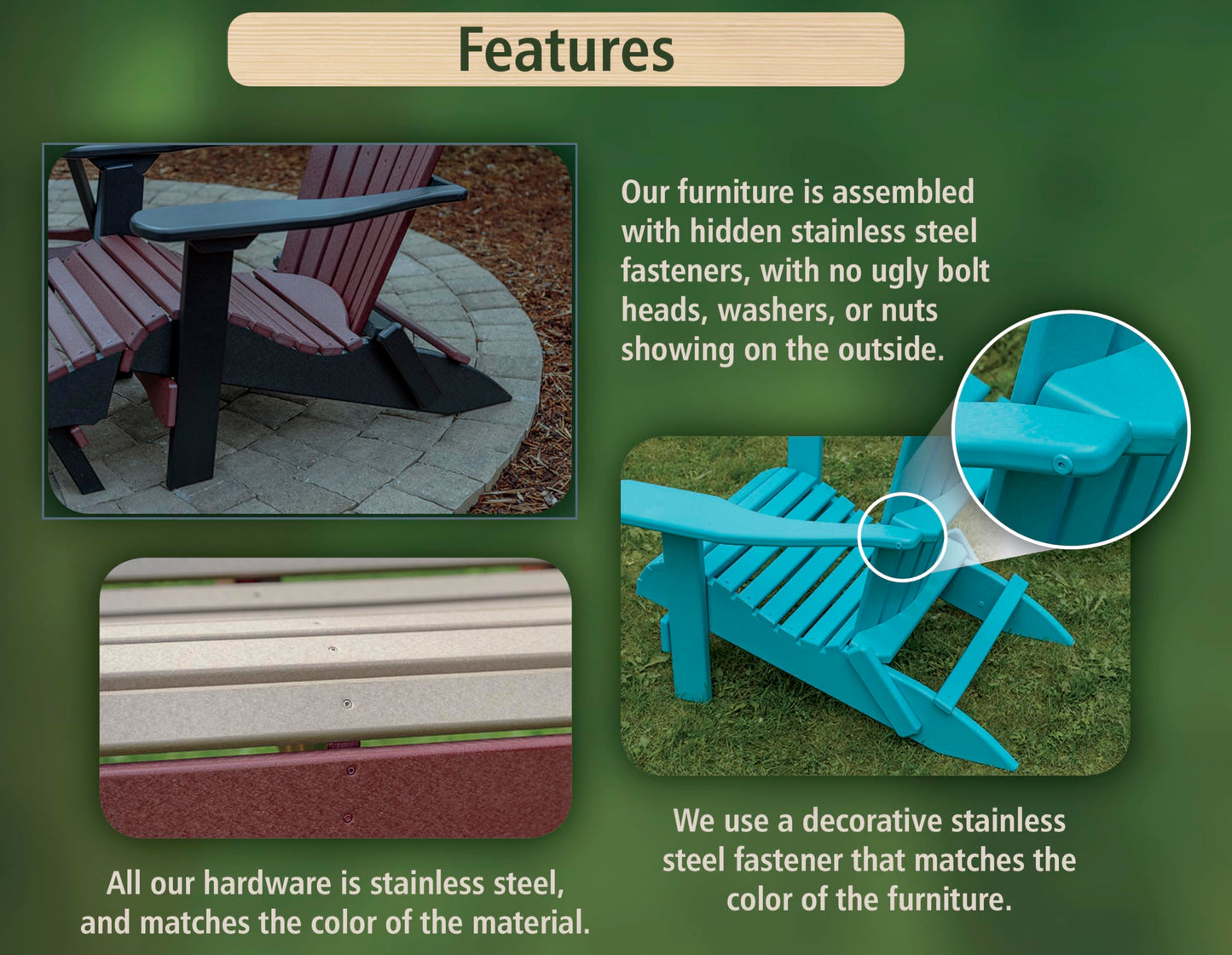 Logan Series 3-Person 5 FT Plastic Poly Lumber Wood Bench Amish Craftsmanship Made in USA HDPE with No wood fibers Memorial Patio Porch Park Church Bench Signature design 800 lbs Limit
