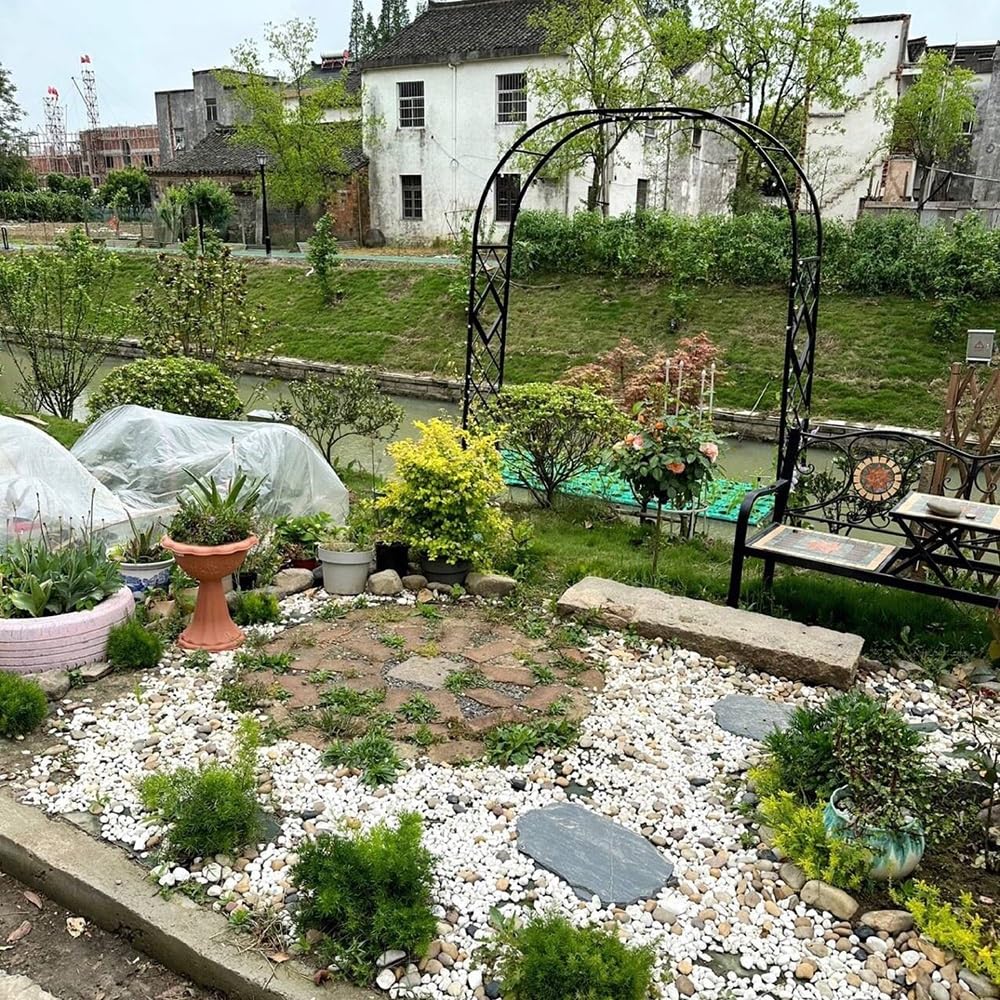 French Style Steel Wedding Arch Stand for Garden Trellis 240x230x40cm 140 340cm Width Options ()